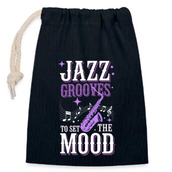 Smooth Jazz Vibes pour les amateurs et les passionnés de jazz - Sac cadeau en coton avec cordon (14 x 20 cm) - bleu marine - Devant