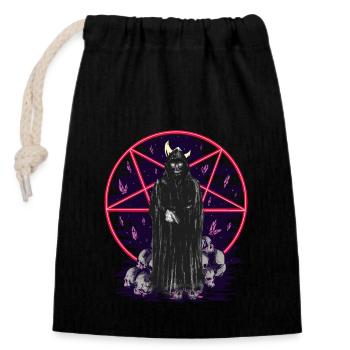 Halloween Satan Satanic Death Horror Spirit Ghosts - Closable cotton gift bag (14x20cm) - black - Front