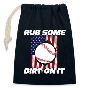 Baseball Sport Baseballspieler Pitcher Catcher USA - Verschließbarer Geschenkbeutel aus Baumwolle (14x20cm) - Navy - Vorne
