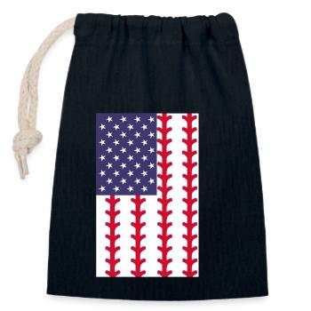 Baseball Sport Baseballspieler Pitcher Catcher USA - Verschließbarer Geschenkbeutel aus Baumwolle (14x20cm) - Navy - Vorne