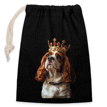 Cavalier King Charles Spaniel - Verschließbarer Geschenkbeutel aus Baumwolle (14x20cm) - Schwarz - Vorne