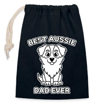 Berger australien papa drôle Aussie cadeau - Sac cadeau en coton avec cordon (14 x 20 cm) - bleu marine - Devant