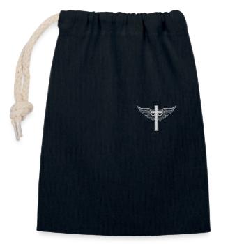 Jesus Christ Christian Christianity God Bible - Closable cotton gift bag (14x20cm) - navy - Front