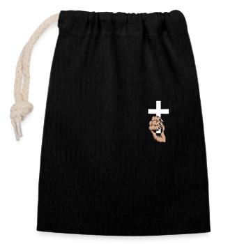 Jesus Christ Christian Christianity God Bible - Closable cotton gift bag (14x20cm) - black - Front