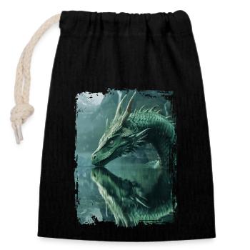 Kite - Closable cotton gift bag (14x20cm) - black - Front