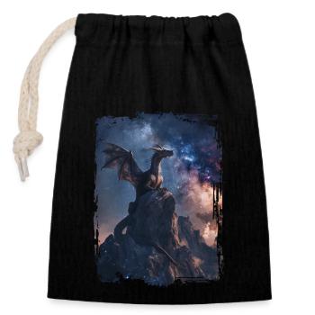 Kite - Closable cotton gift bag (14x20cm) - black - Front
