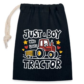 Traktor Trekker Landwirt Bauer Farm Tractor Acker - Verschließbarer Geschenkbeutel aus Baumwolle (14x20cm) - Navy - Vorne
