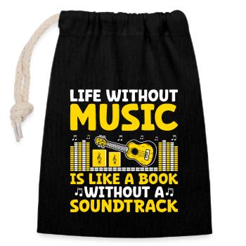 La vie sans musique est comme un livre sans sonorité - Sac cadeau en coton avec cordon (14 x 20 cm) - noir - Devant