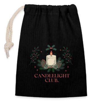 Candlelight Club - Cosy festive atmosphere - Closable cotton gift bag (14x20cm) - black - Front