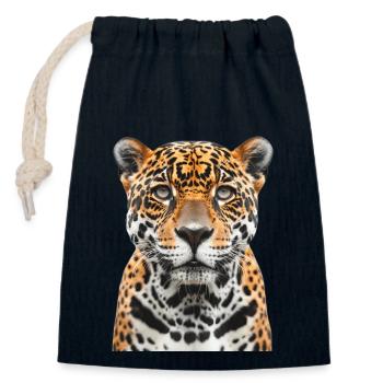 Jaguar - Closable cotton gift bag (14x20cm) - navy - Front