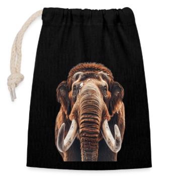 Mammouth - Sac cadeau en coton avec cordon (14 x 20 cm) - noir - Devant