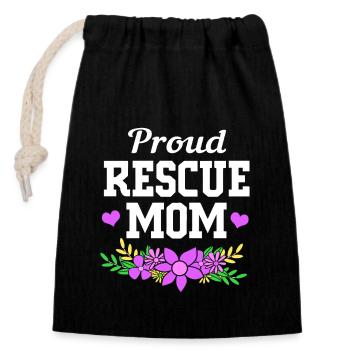 Cat Rescue Animal Rights Animal Rescue Animal Shelter - Closable cotton gift bag (14x20cm) - black - Front