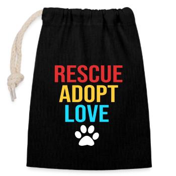 Cat Rescue Animal Rights Animal Rescue Animal Shelter - Closable cotton gift bag (14x20cm) - black - Front