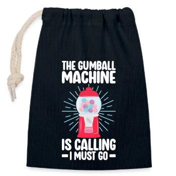 Machine à chewing-gum Machine à chewing-gum - Sac cadeau en coton avec cordon (14 x 20 cm) - bleu marine - Devant