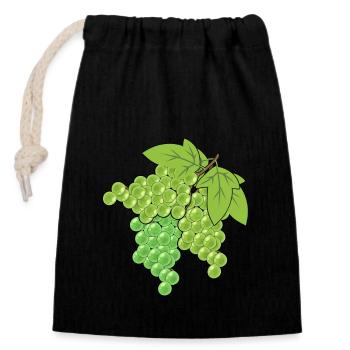 Weintraube Weintrauben Trauben Rebe Wein Garten - Verschließbarer Geschenkbeutel aus Baumwolle (14x20cm) - Schwarz - Vorne