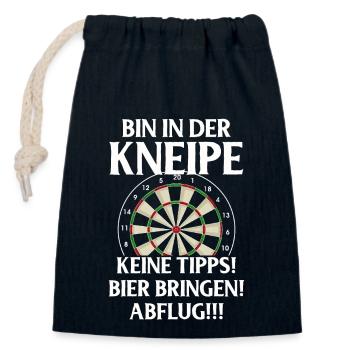 Dart Geschenk Dartboard Dartspieler Bullseye - Verschließbarer Geschenkbeutel aus Baumwolle (14x20cm) - Navy - Vorne