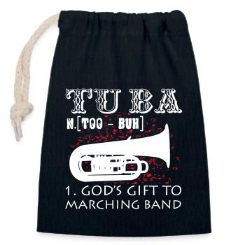 Tuba Definition - Closable cotton gift bag (14x20cm) - navy - Front