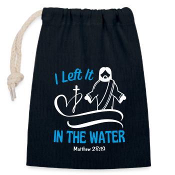 Christian Baptism Bible Quote Psalm Prayer - Closable cotton gift bag (14x20cm) - navy - Front