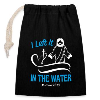 Christian Baptism Bible Quote Psalm Prayer - Closable cotton gift bag (14x20cm) - black - Front