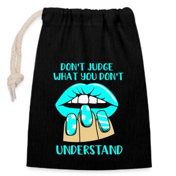 Pcos Awareness - Closable cotton gift bag (14x20cm) - black - Front