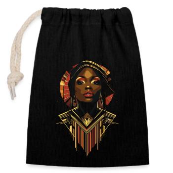 Futuristisches Black History Month Heritage Design - Verschließbarer Geschenkbeutel aus Baumwolle (14x20cm) - Schwarz - Vorne