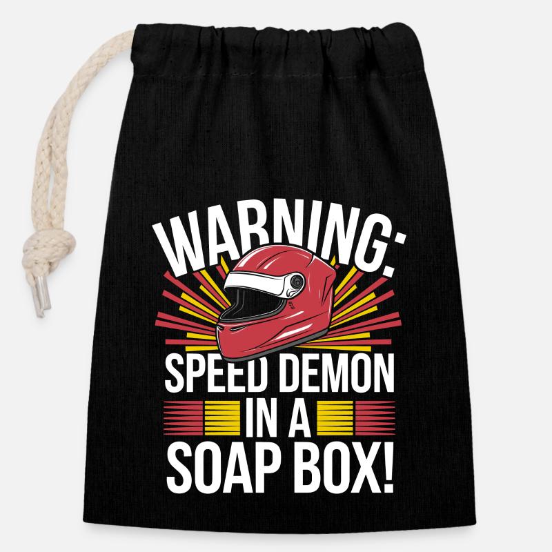 Gravity-Powered Soap Box Racing Adventure for DIY - Closable cotton gift bag (14x20cm) - black