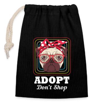 Dog Rescue Animal Rights Animal Rescue Animal Shelter - Closable cotton gift bag (14x20cm) - black - Front