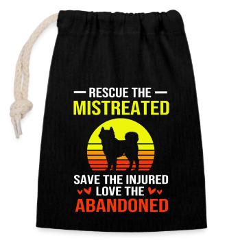 Dog Rescue Animal Rights Animal Rescue Animal Shelter - Closable cotton gift bag (14x20cm) - black - Front