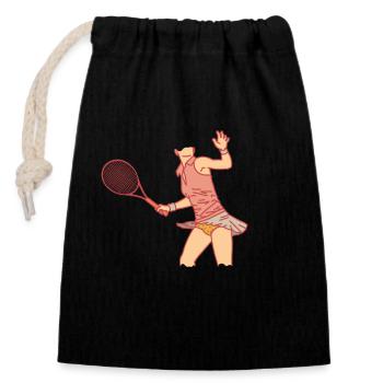 Raquette de sport Tennis Fille Raquette Tennis - Sac cadeau en coton avec cordon (14 x 20 cm) - noir - Devant
