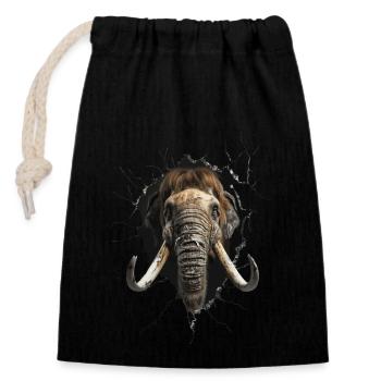 Mammouth - Sac cadeau en coton avec cordon (14 x 20 cm) - noir - Devant