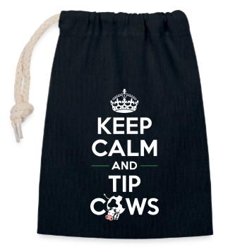 Blague amusante sur le pourboire de vache pour les passionnés de ferme et - Sac cadeau en coton avec cordon (14 x 20 cm) - bleu marine - Devant