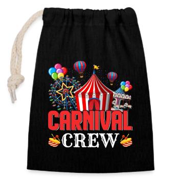 Carnival Circus - Closable cotton gift bag (14x20cm) - black - Front