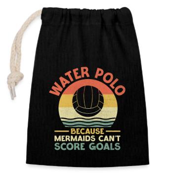 Water-polo : parce que les sirènes ne peuvent pas marquer de buts, Aqua - Sac cadeau en coton avec cordon (14 x 20 cm) - noir - Devant