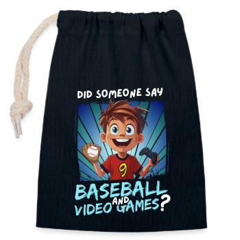 9th Birthday Baseball and Gaming for 9 Year Olds - Closable cotton gift bag (14x20cm) - navy - Front