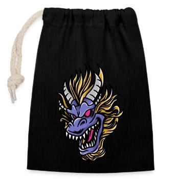 Fantasy RPG Magic Dungeon Dragon - Closable cotton gift bag (14x20cm) - black - Front