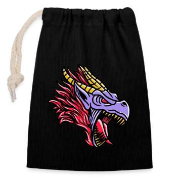 Fantasy RPG Dragon Magic Dungeon - Closable cotton gift bag (14x20cm) - black - Front