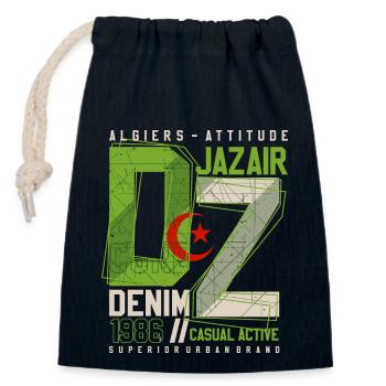 URBAN DZ - Closable cotton gift bag (14x20cm) - navy - Front