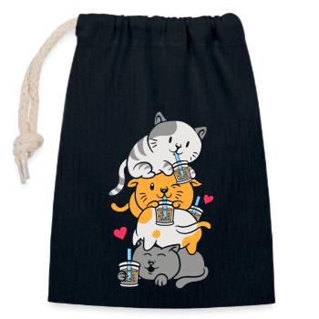 Bubble Tea Boba BubbleTea Kawaii Japan Tea Kpop - Verschließbarer Geschenkbeutel aus Baumwolle (14x20cm) - Navy - Vorne