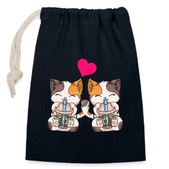 Bubble Tea Boba BubbleTea Kawaii Japan Tea Kpop - Verschließbarer Geschenkbeutel aus Baumwolle (14x20cm) - Navy - Vorne