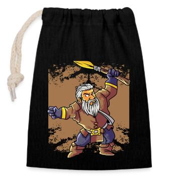 Ancient God Greek Zeus Mythology - Closable cotton gift bag (14x20cm) - black - Front