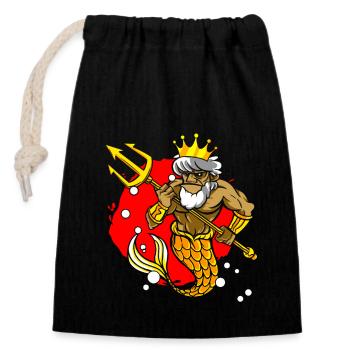 Ancient God Greek Zeus Mythology - Closable cotton gift bag (14x20cm) - black - Front