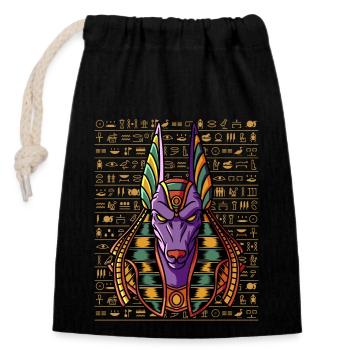 Hieroglyphen König Tut Ägyptische Mythologie - Verschließbarer Geschenkbeutel aus Baumwolle (14x20cm) - Schwarz - Vorne
