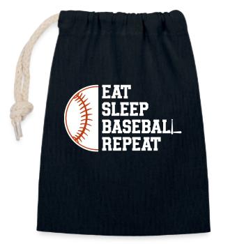 Baseball Sport Baseballspieler Pitcher Catcher USA - Verschließbarer Geschenkbeutel aus Baumwolle (14x20cm) - Navy - Vorne