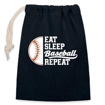 Baseball Sport Baseballspieler Pitcher Catcher USA - Verschließbarer Geschenkbeutel aus Baumwolle (14x20cm) - Navy - Vorne