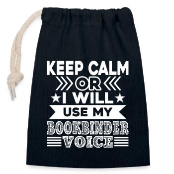 Bookbinder Bookbinder Voice - Closable cotton gift bag (14x20cm) - navy - Front