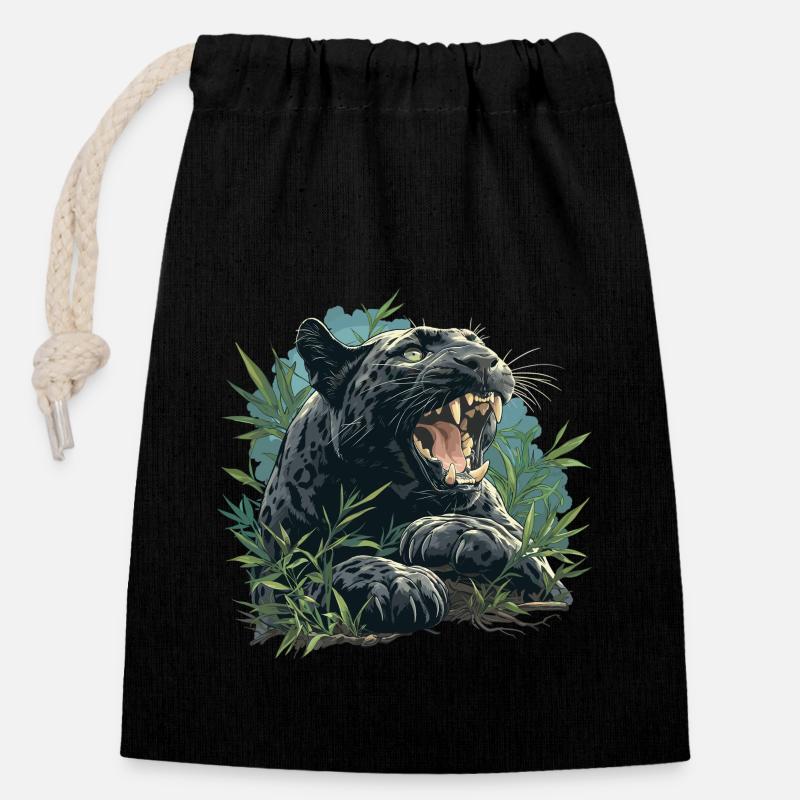 Panthers Panther - Closable cotton gift bag (14x20cm) - black
