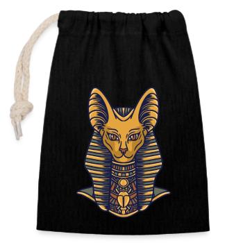 Hieroglyphen Bastet Ägyptische Mythologie - Verschließbarer Geschenkbeutel aus Baumwolle (14x20cm) - Schwarz - Vorne