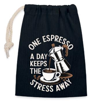 Espresso Gift Idea Funny Sayings - Closable cotton gift bag (14x20cm) - navy - Front
