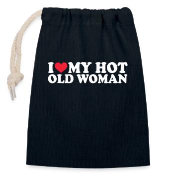 Petite amie Petite amie Relation Couple Amour Couple - Sac cadeau en coton avec cordon (14 x 20 cm) - bleu marine - Devant