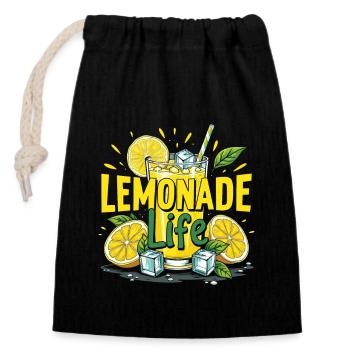 Vibrations rafraîchissantes de la limonade : parfait pour la limonade - Sac cadeau en coton avec cordon (14 x 20 cm) - noir - Devant